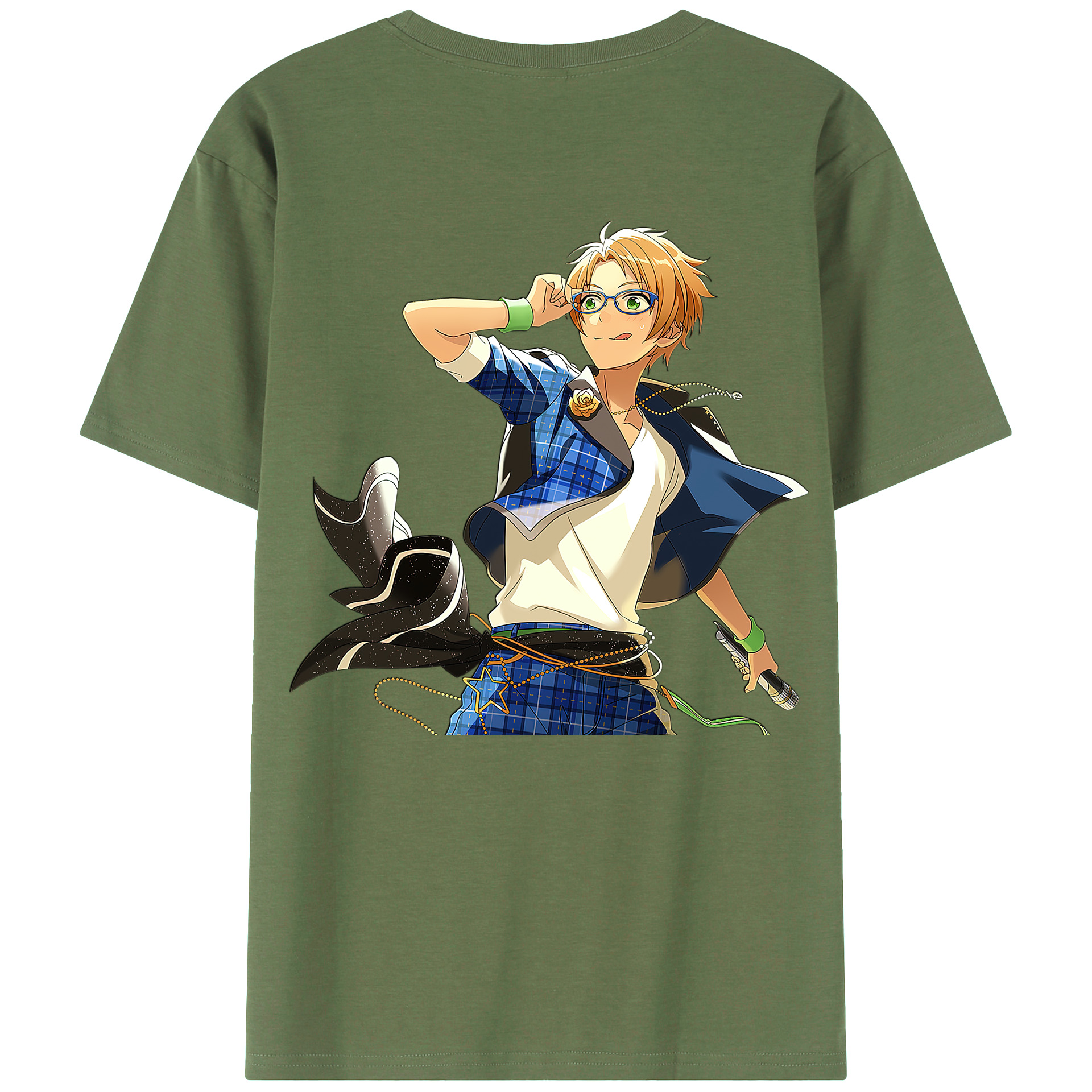 （画像用） あんさんぶるスターズ! Ensemble Stars 綿100％ メンズ半袖Tシャツ（バックプリント） 通気性